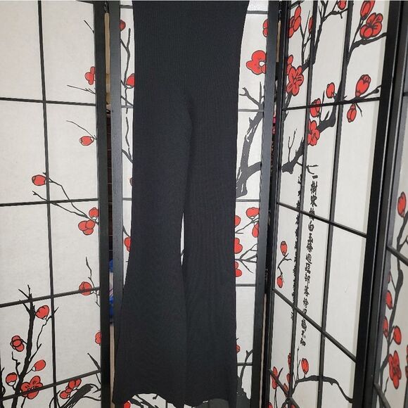 MAJE Pariso Flared-Leg High-Rise Stretch Ribbed-Knit Trousers - Picture 2 of 11